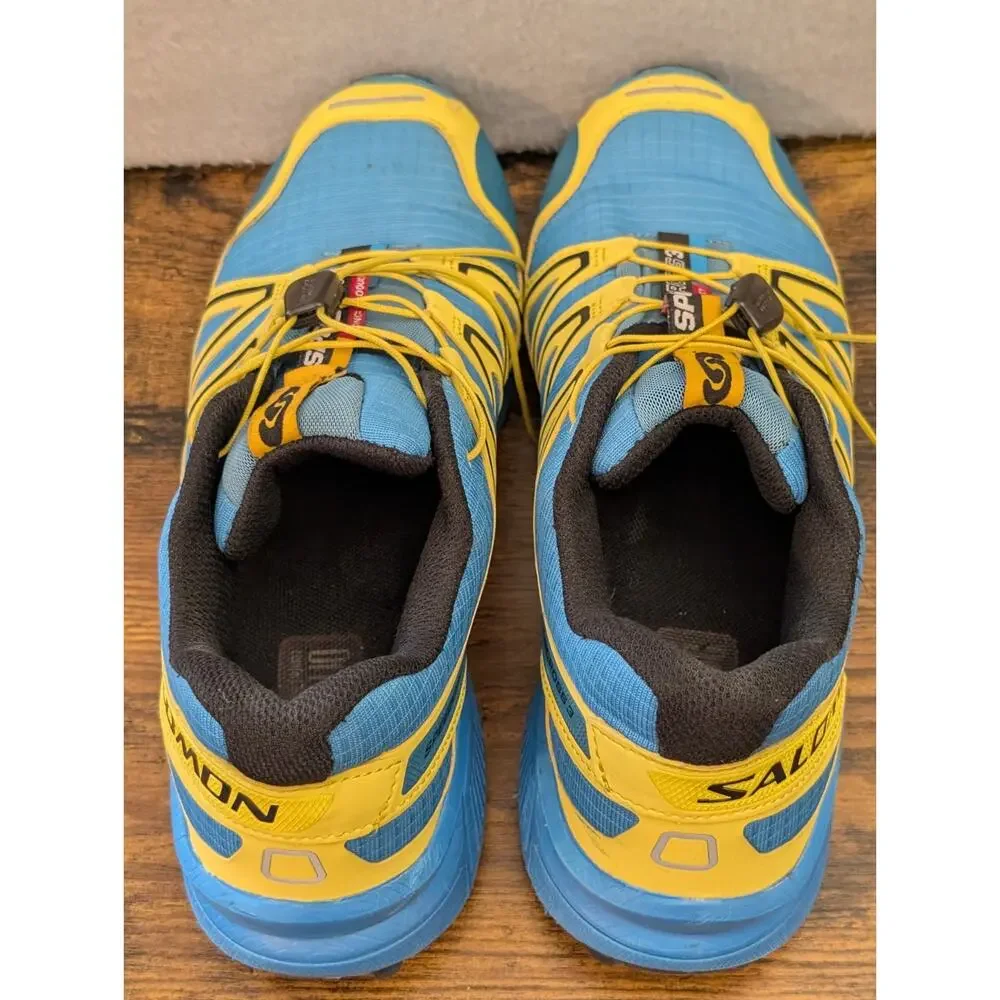 Salomon Speedcross 3 Mens 9.5 Blue Yellow ClimaShield Running Shoes Trail Train